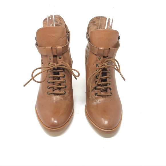 Seychelles Brown Lace Up Bootie Ankle Strap - Picture 3 of 5